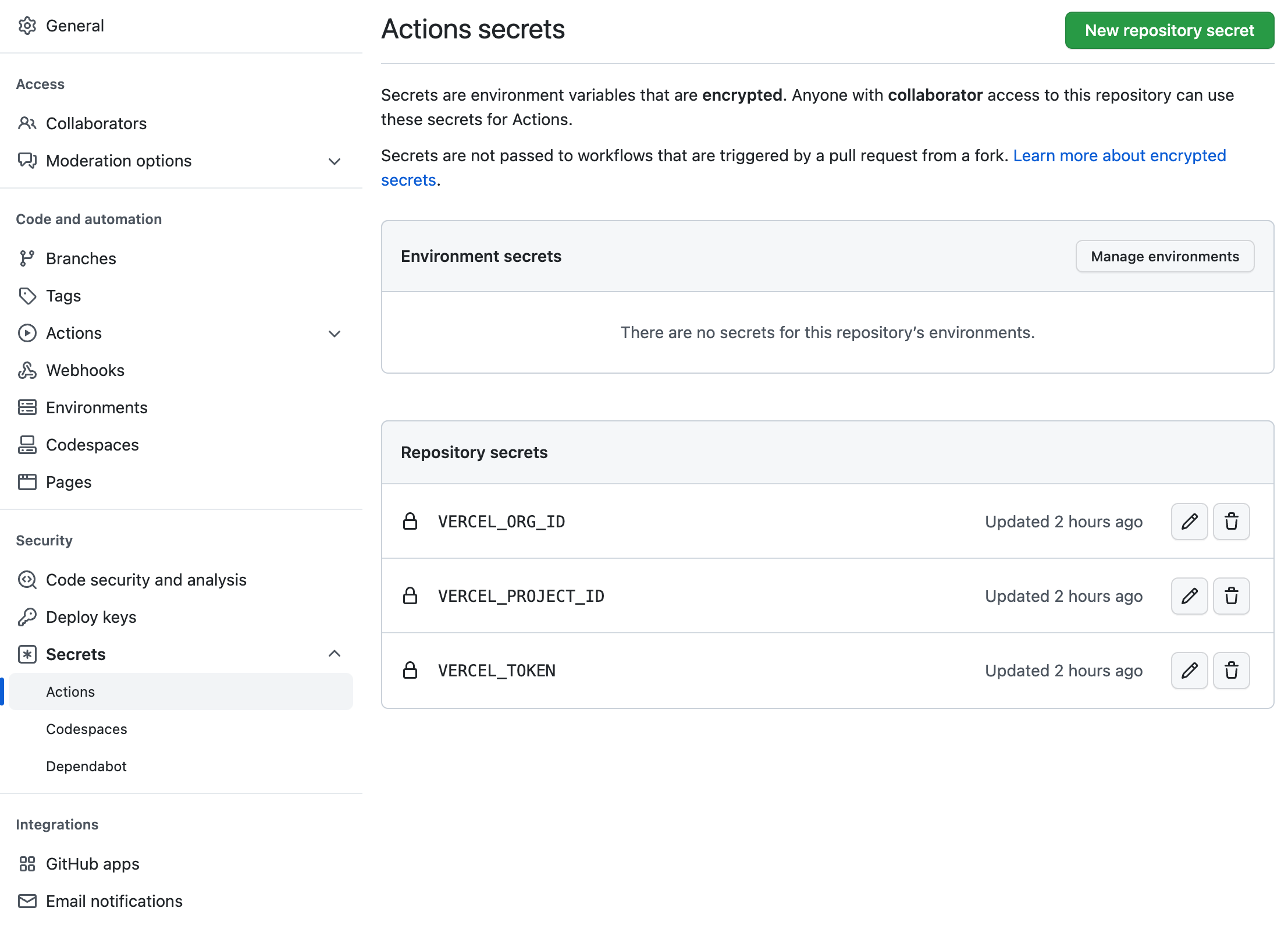 GitHub Secrets